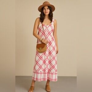 Betsy Johnson Pink & White Maxi Dress XS